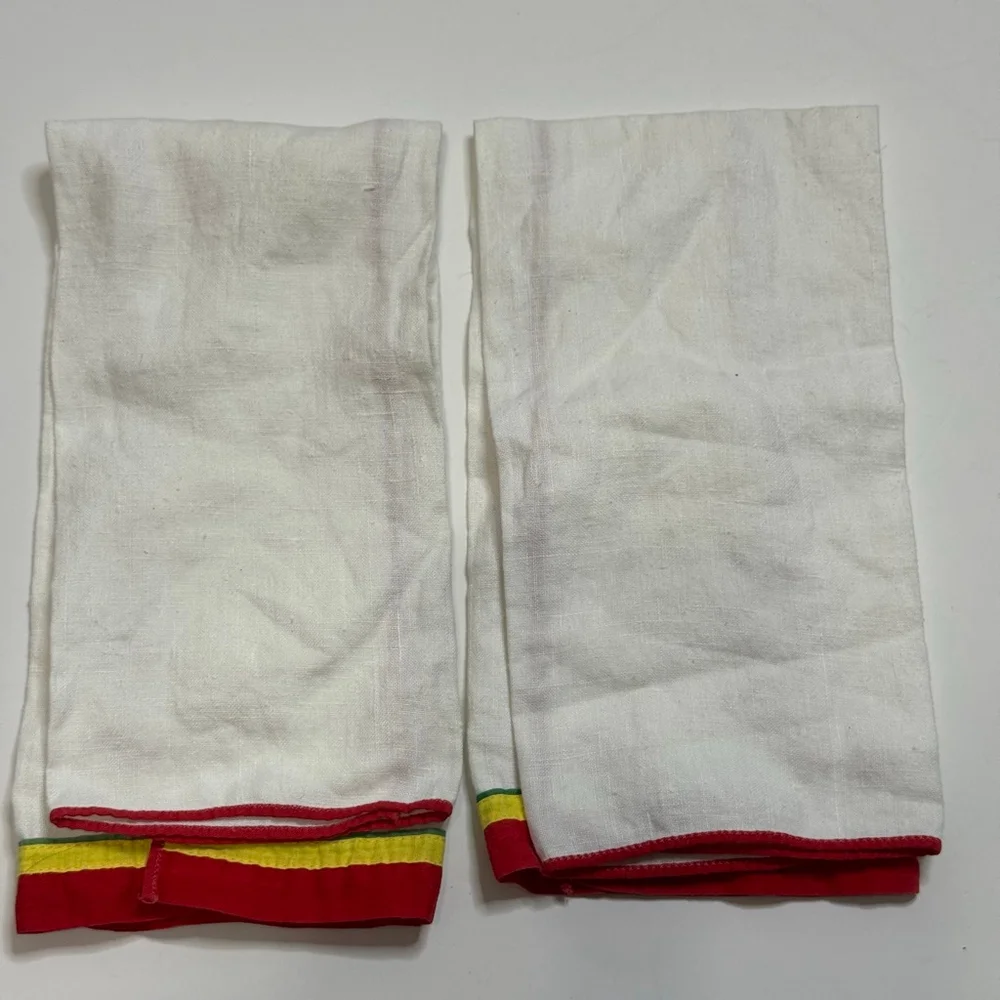Native American Set of 2 Vintage Embroidered Napkins